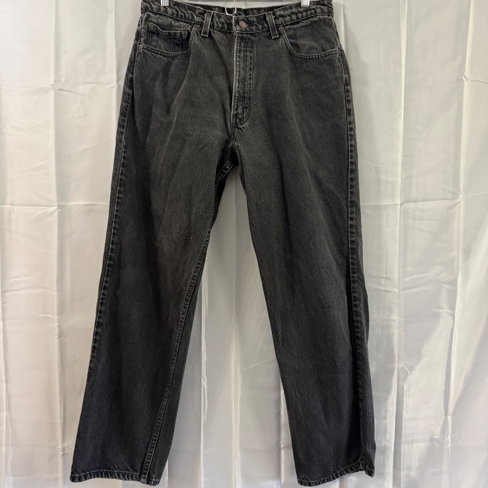 Levis 560 Loose Fit Tapered Leg Jeans Mens 36x32 Faded Black Vintage Denim 90s